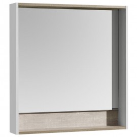 Акватон Капри 80 Зеркальный шкафчик с подсветкой цвет бетон пэйн