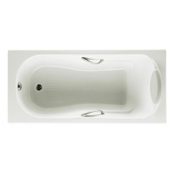 Чугунная ванна Roca HAITI170х80, противоскользящее покрытие, ручки хром                             