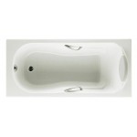 Чугунная ванна Roca HAITI170х80, противоскользящее покрытие, ручки хром                             